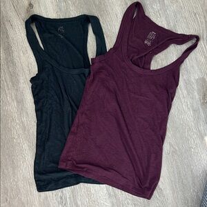 aerie Racerback Tank Tops in Black and Burgundy
